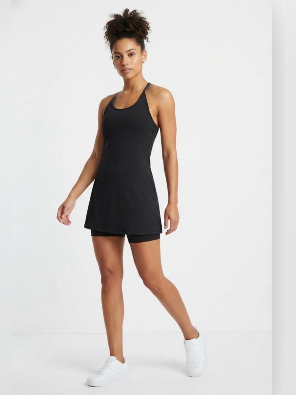 Champion Black Racerback Athletic Dress with Built-in Biker Shorts – Size M
